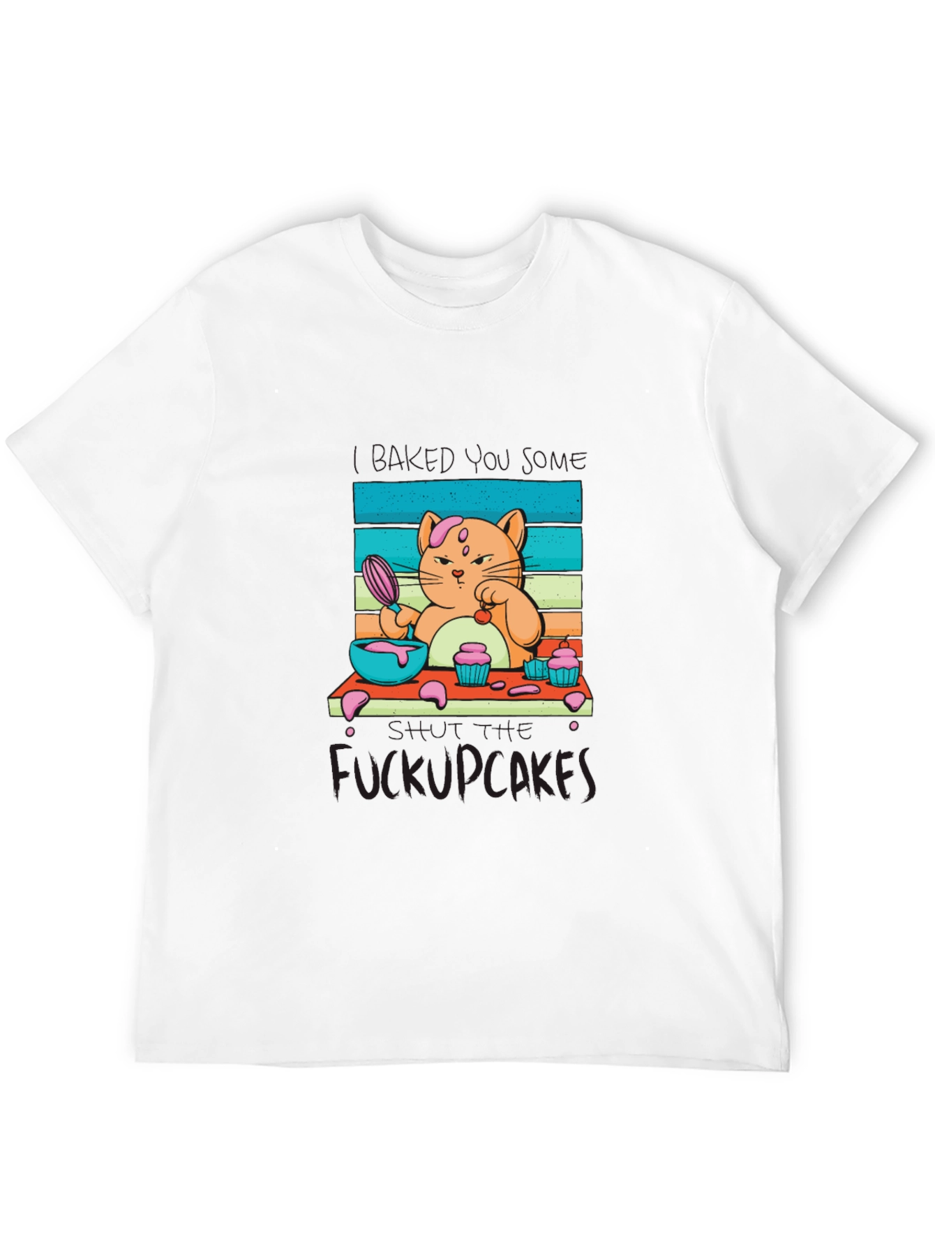 Funny F*ckupcakes Graphic Tee - Cat Baking Design