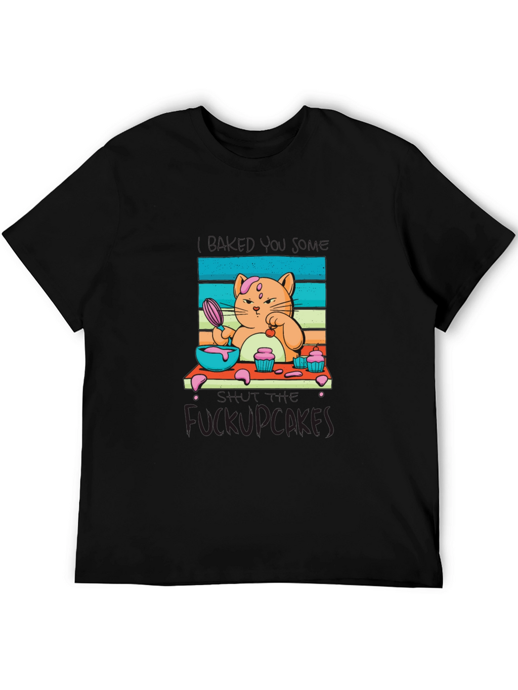 Funny F*ckupcakes Graphic Tee - Cat Baking Design