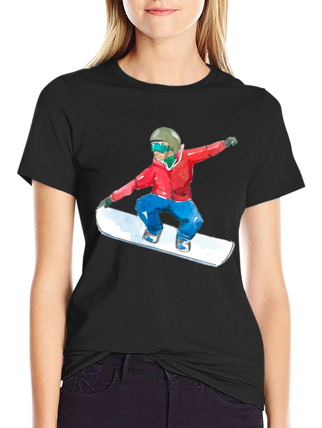 Snowboarder Graphic Black T-Shirt