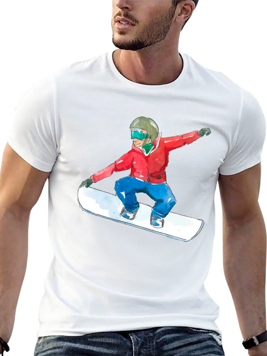 Snowboarder Graphic Black T-Shirt
