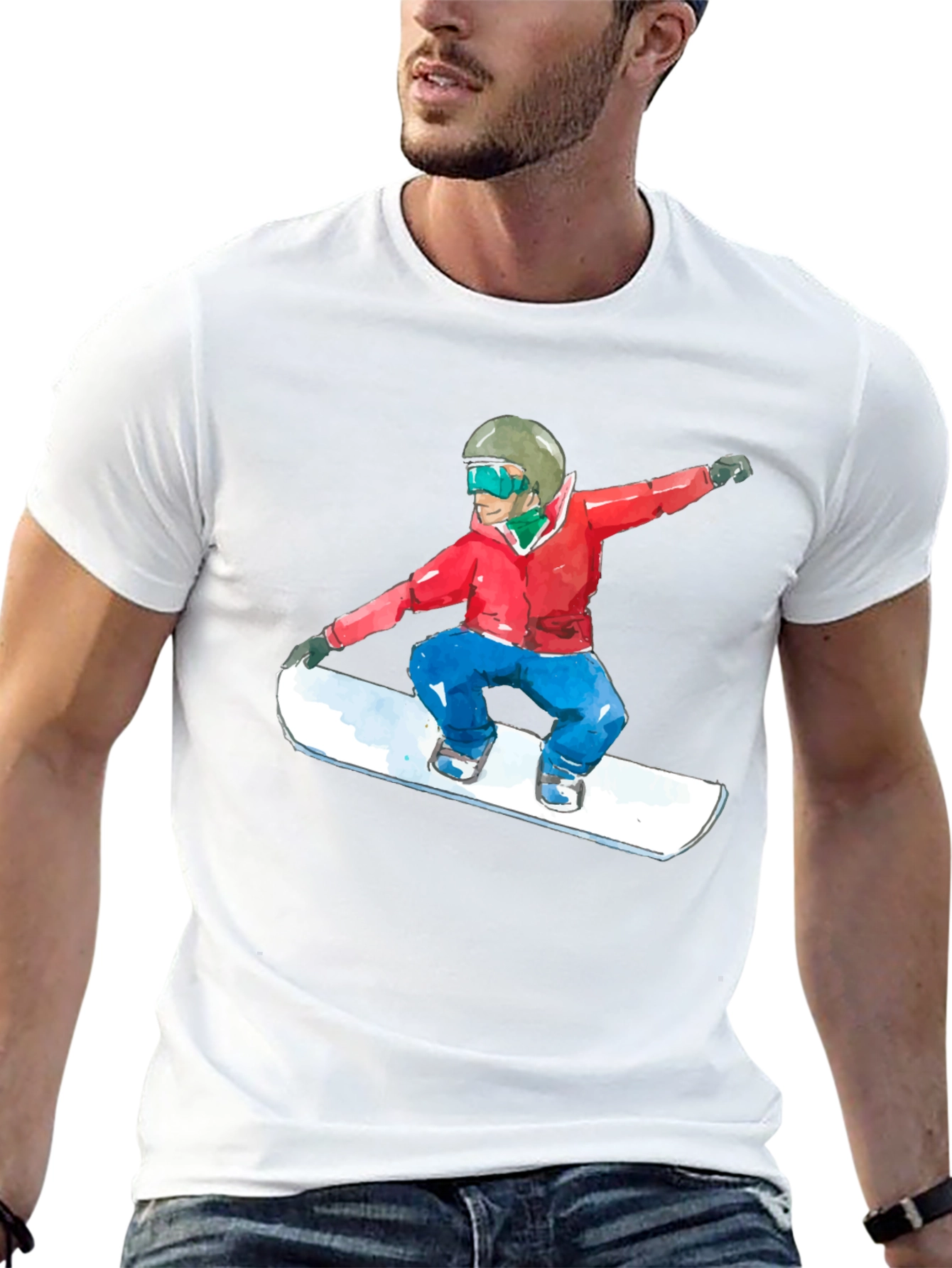 Snowboarder Graphic Black T-Shirt