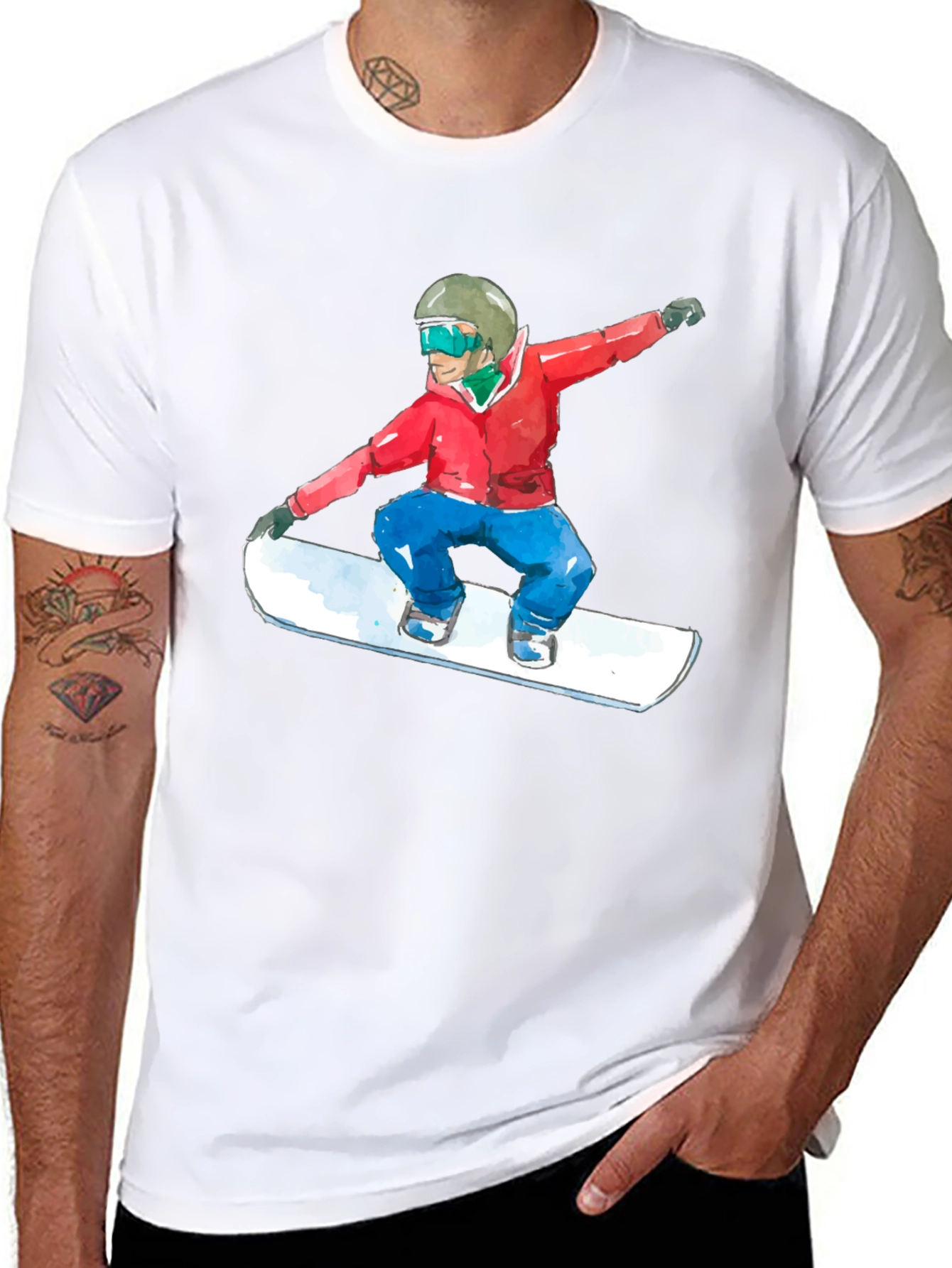 Snowboarder Graphic Black T-Shirt