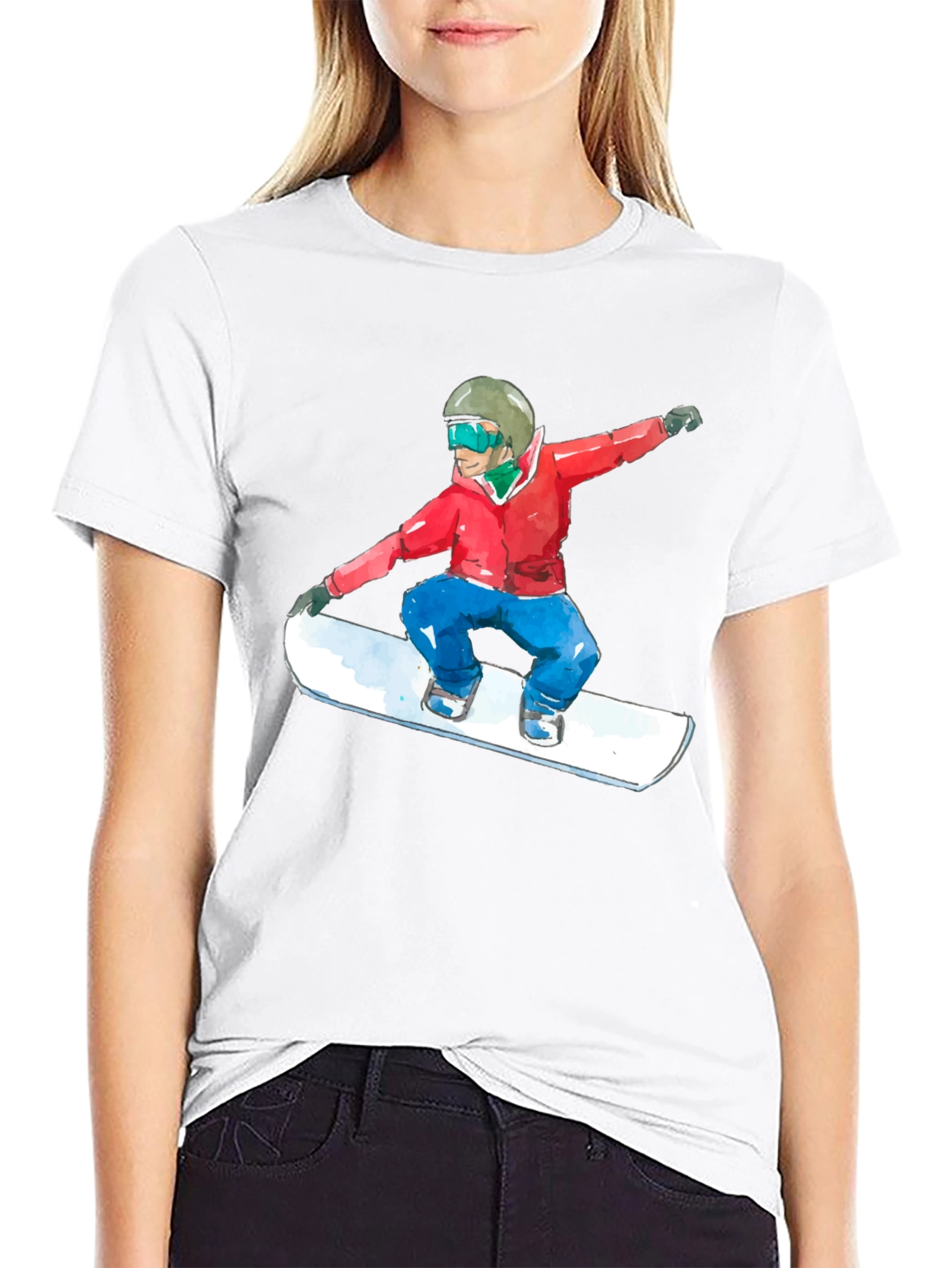 Snowboarder Graphic Black T-Shirt