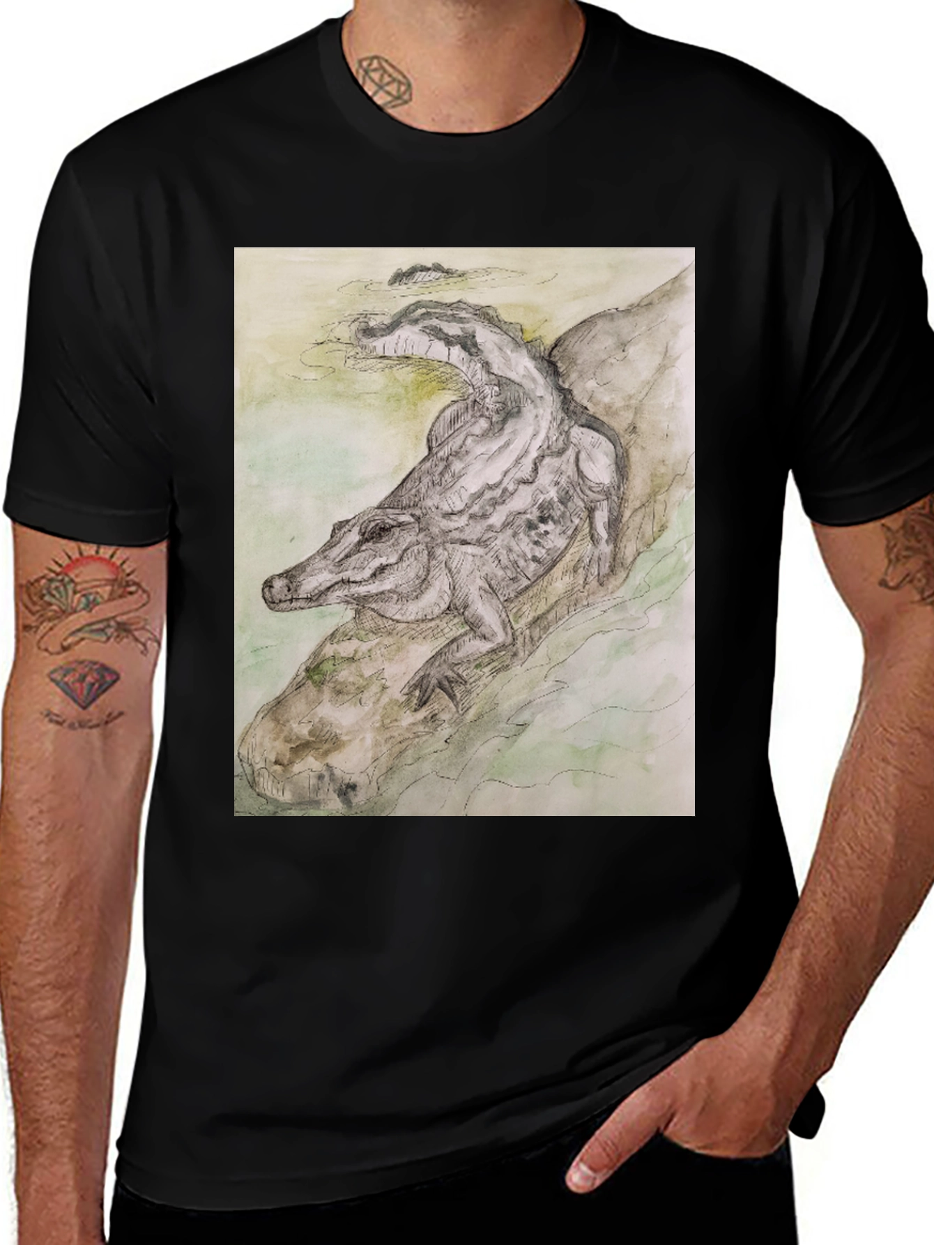Alligator Graphic Tee - Unique Reptile Design