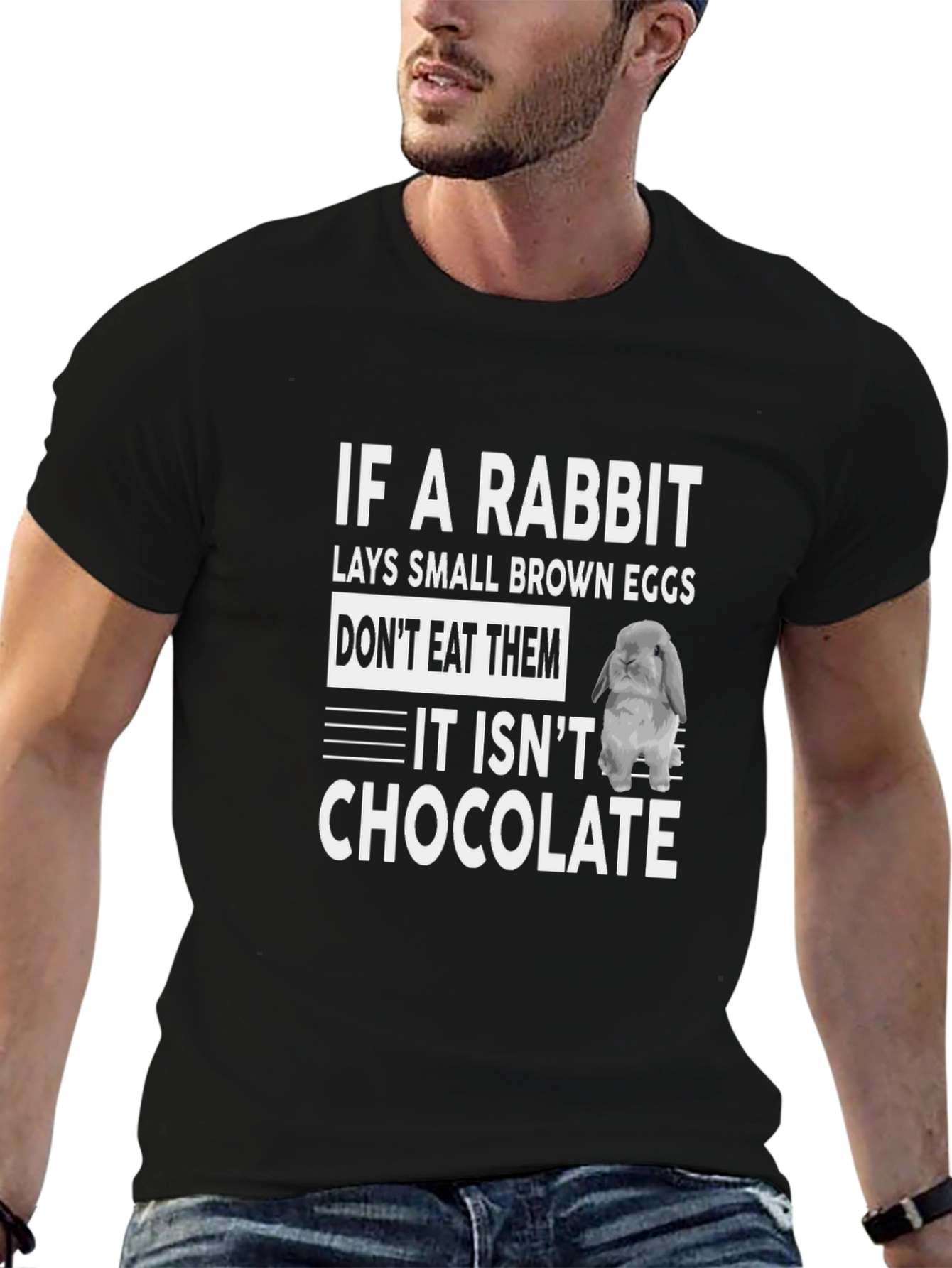 Rabbit Egg Chocolate Humor Graphic T-Shirt