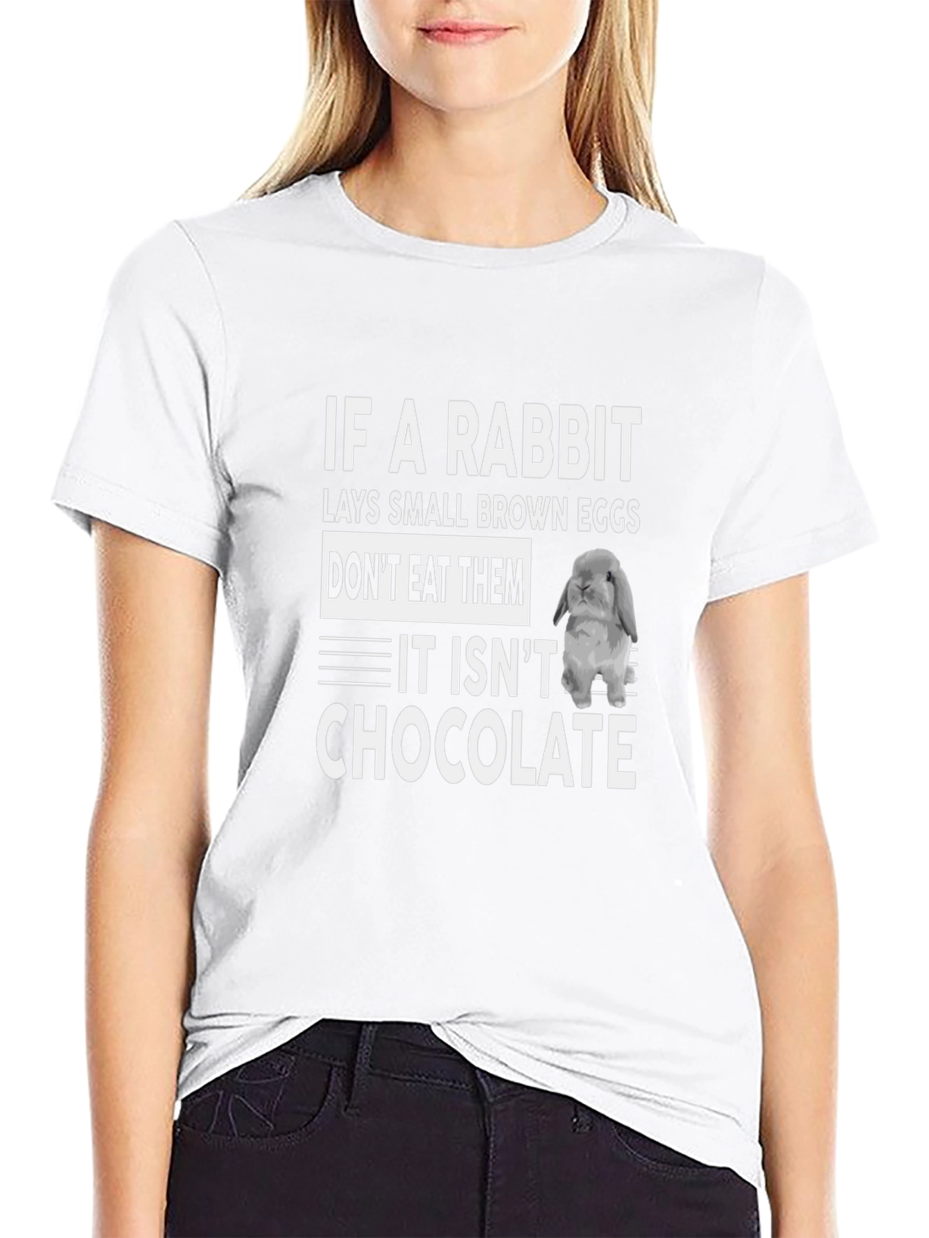 Rabbit Egg Chocolate Humor Graphic T-Shirt