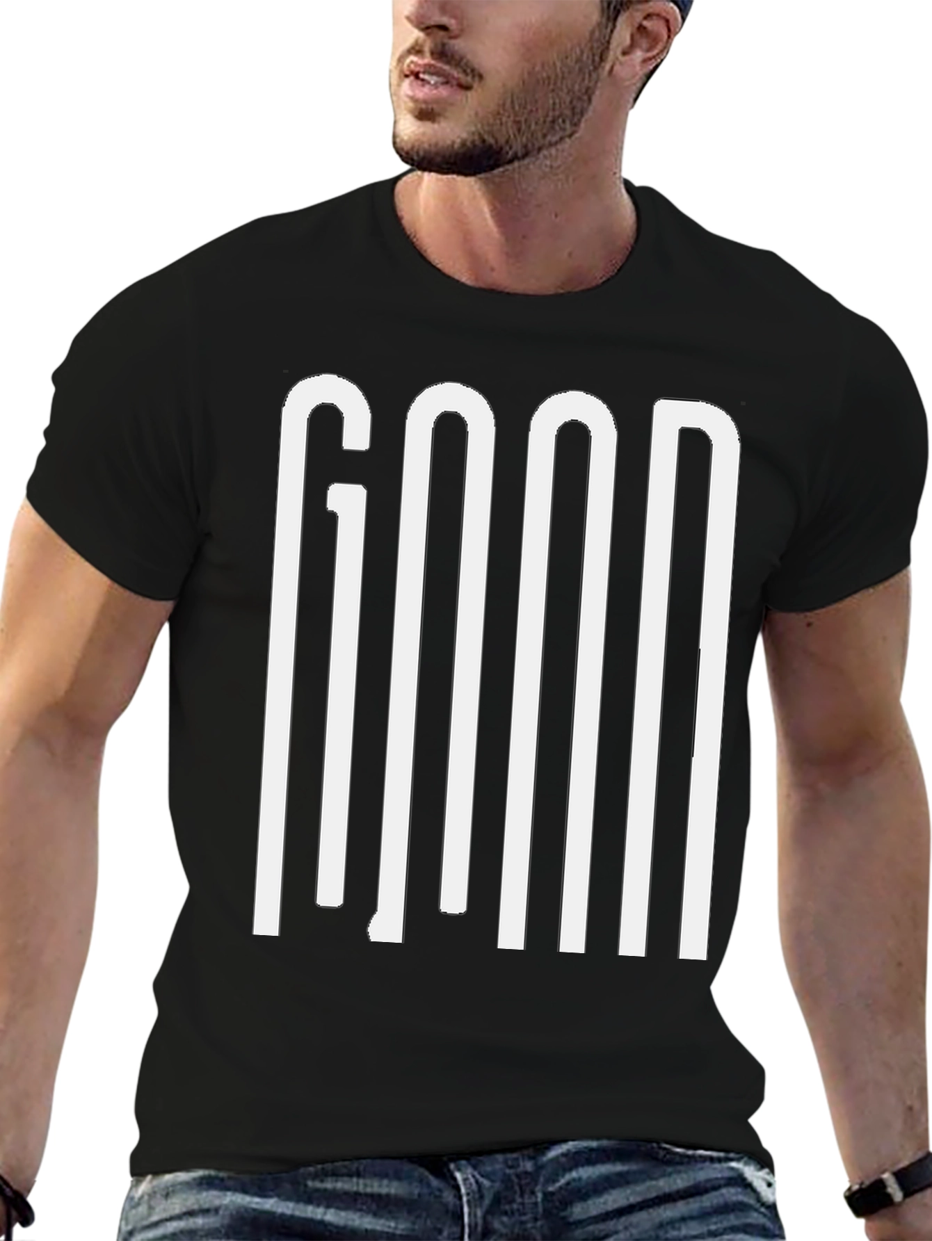GOOD Graphic Print Mens Black T-Shirt