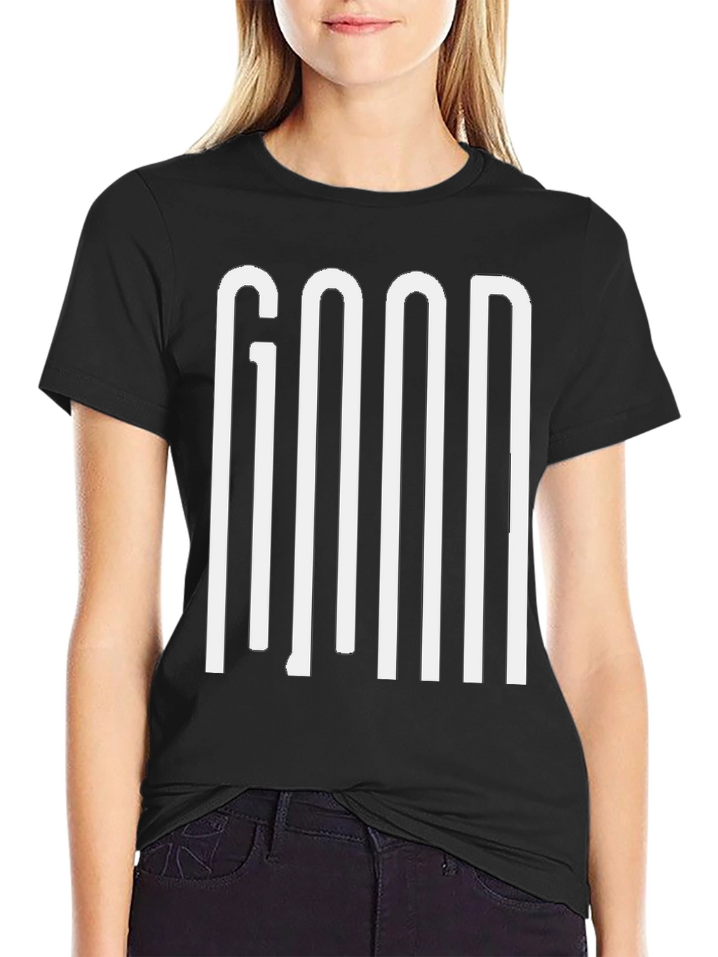 GOOD Graphic Print Mens Black T-Shirt