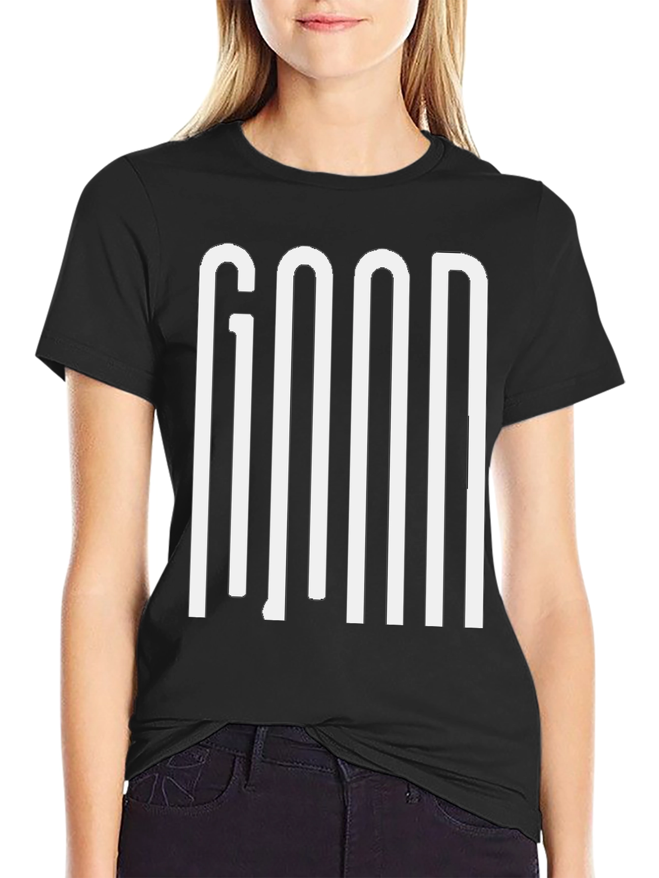 GOOD Graphic Print Mens Black T-Shirt