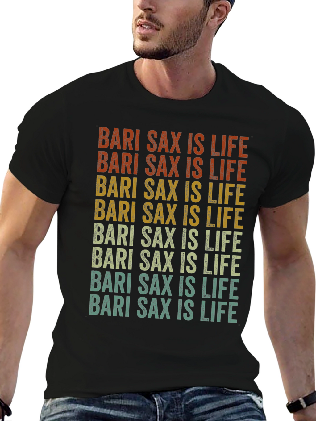 Bari Sax is Life Retro Style Graphic Tee