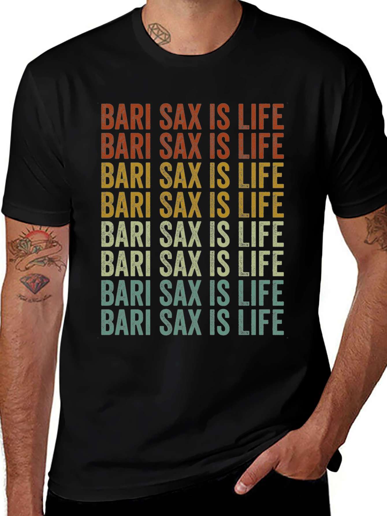 Bari Sax is Life Retro Style Graphic Tee