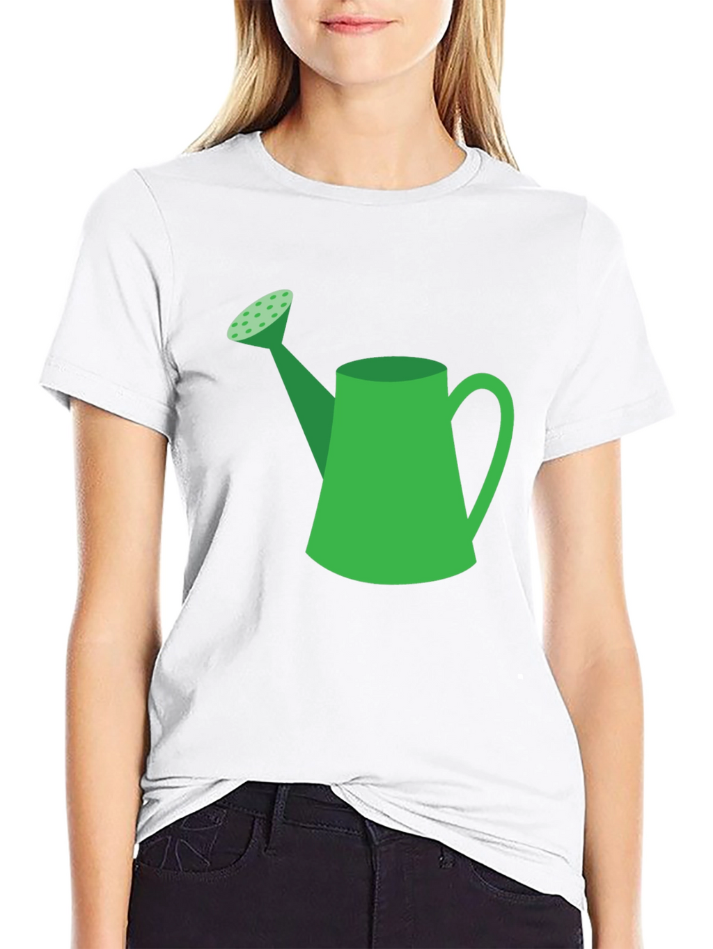 Green Watering Can Graphic Tee - Black T-Shirt