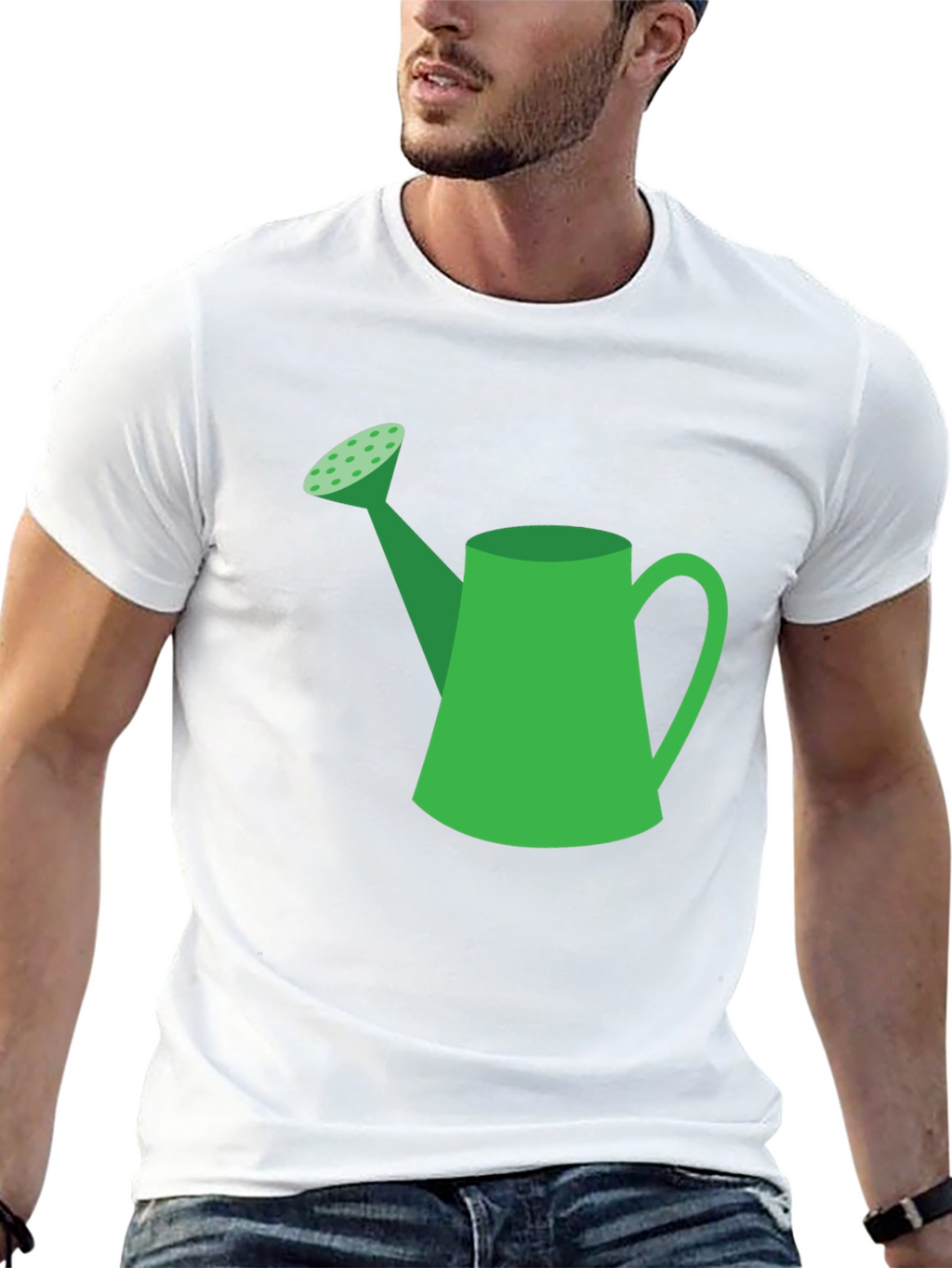 Green Watering Can Graphic Tee - Black T-Shirt