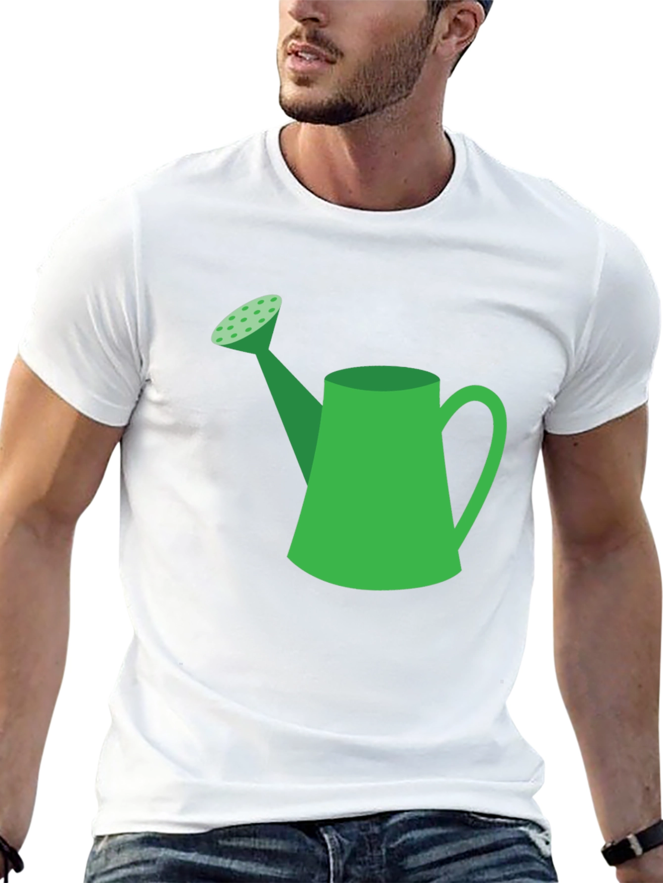 Green Watering Can Graphic Tee - Black T-Shirt