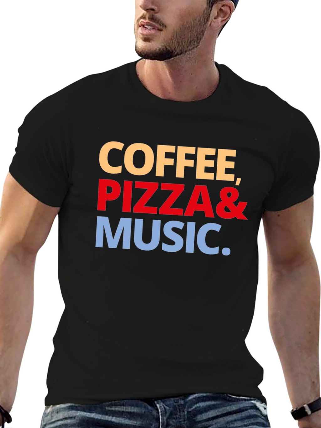 Coffee Pizza & Music Graphic Tee