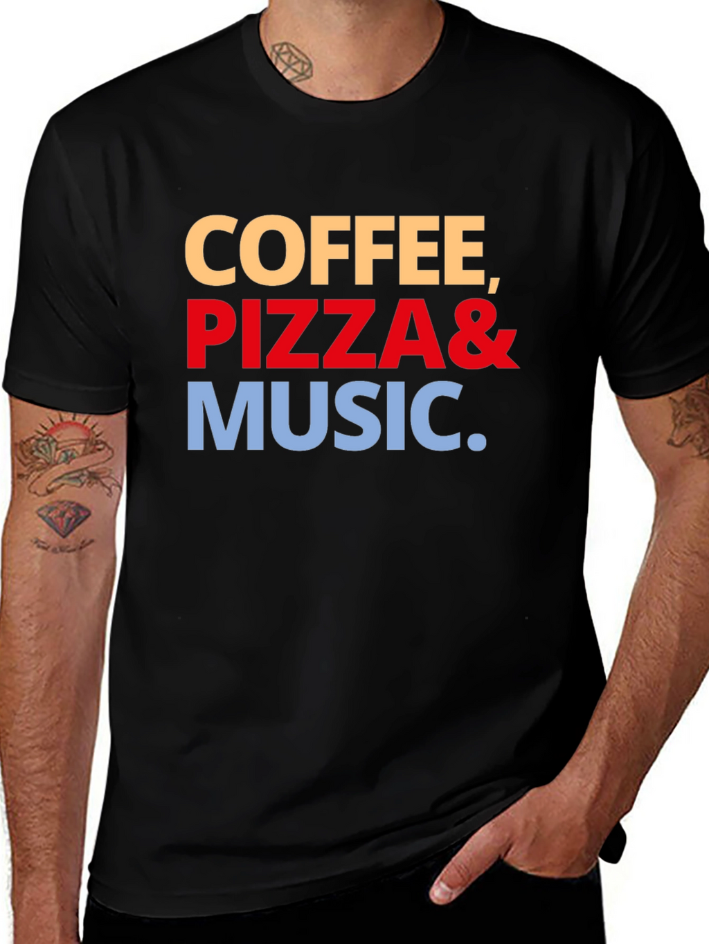 Coffee Pizza & Music Graphic Tee