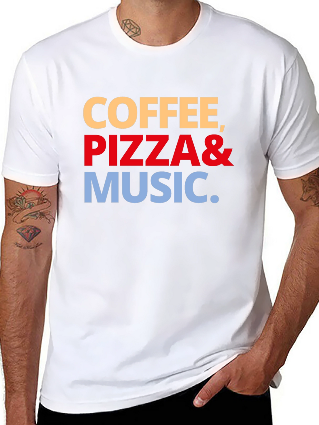 Coffee Pizza & Music Graphic Tee