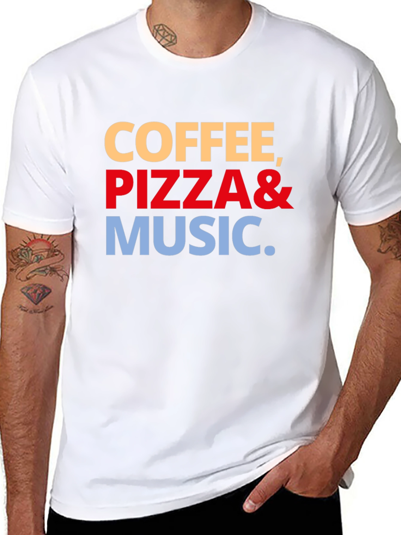 Coffee Pizza & Music Graphic Tee