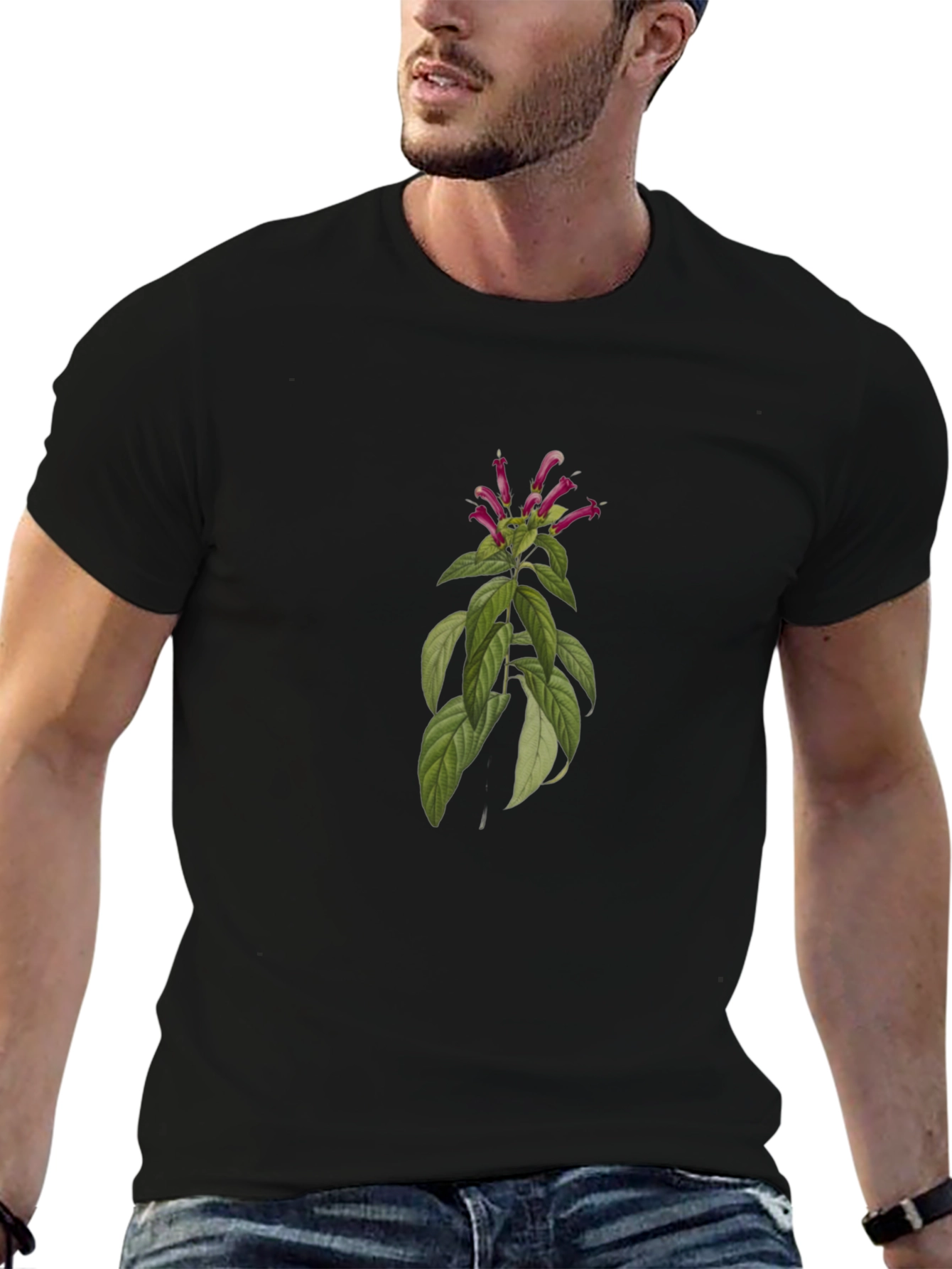 Botanical T-Shirt - Stylish Black Tee