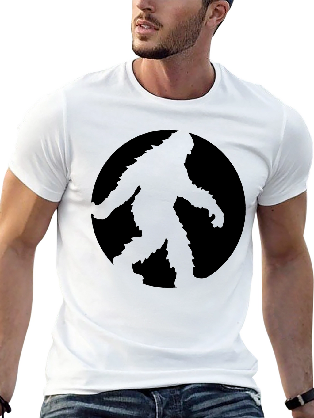 Bigfoot Silhouette Graphic Tee - Black T-Shirt