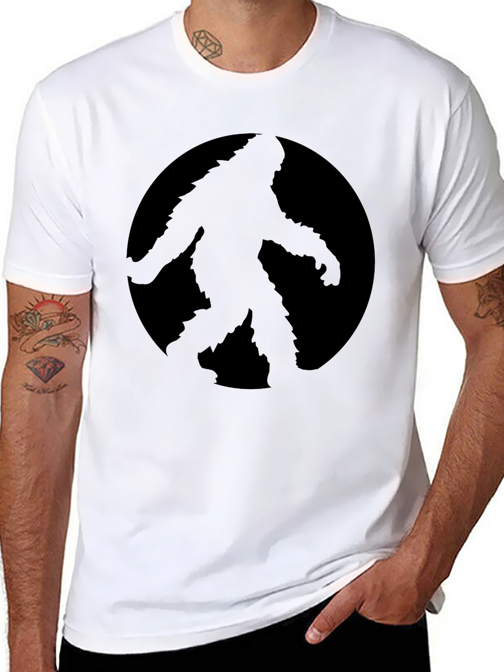 Bigfoot Silhouette Graphic Tee - Black T-Shirt