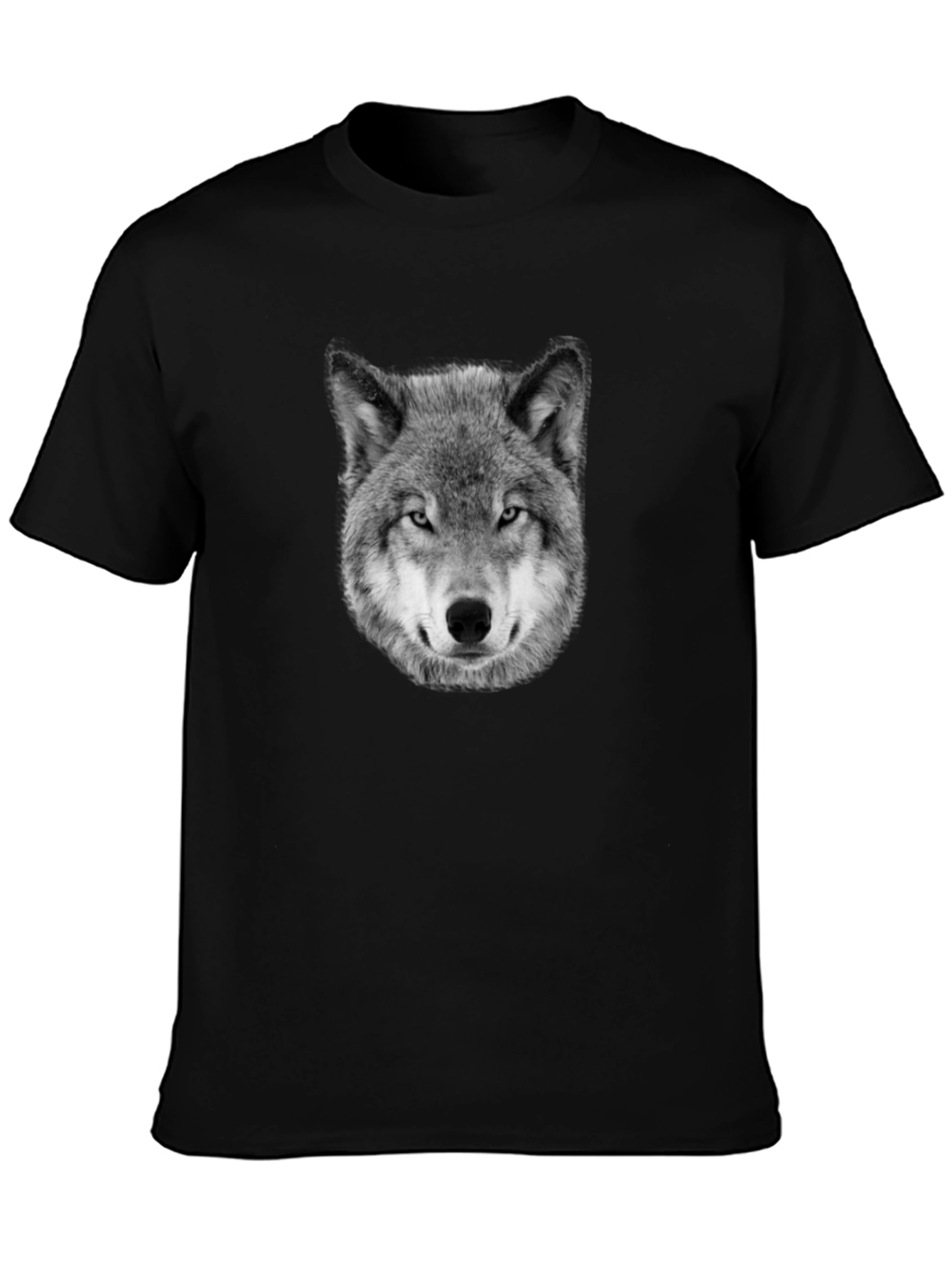 Wolf Graphic Print Black T-Shirt