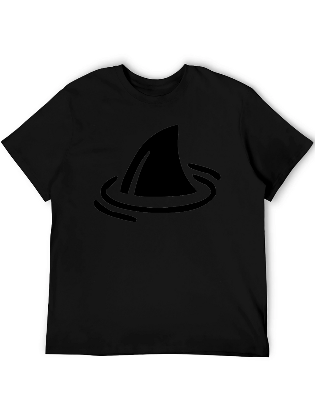Shark Fin Graphic Tee - Black Cotton T-Shirt