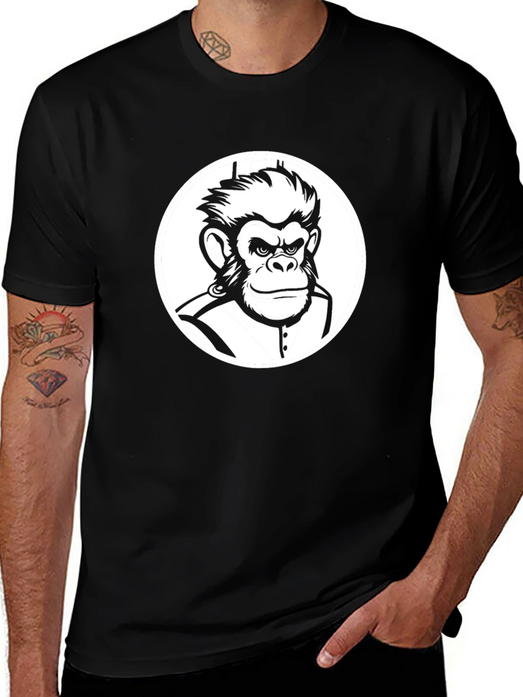 Cool Monkey Graphic Tee - Black T-Shirt