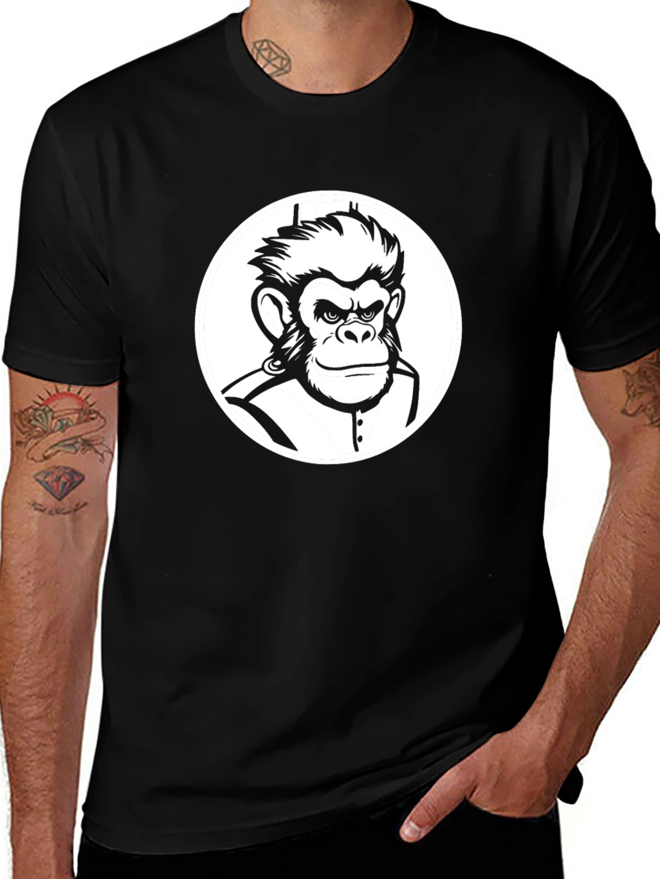 Cool Monkey Graphic Tee - Black T-Shirt