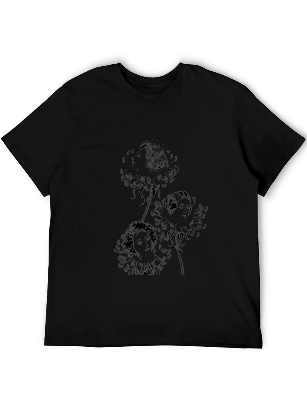 Stylish Black Graphic Print Crew Neck T-Shirt