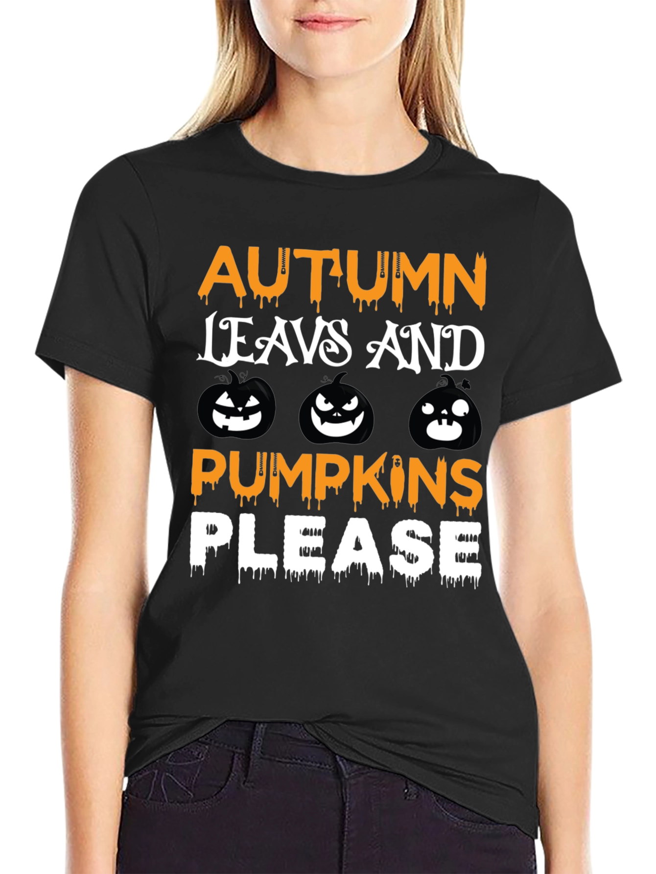 Autumn Leaves & Pumpkins Graphic Tee