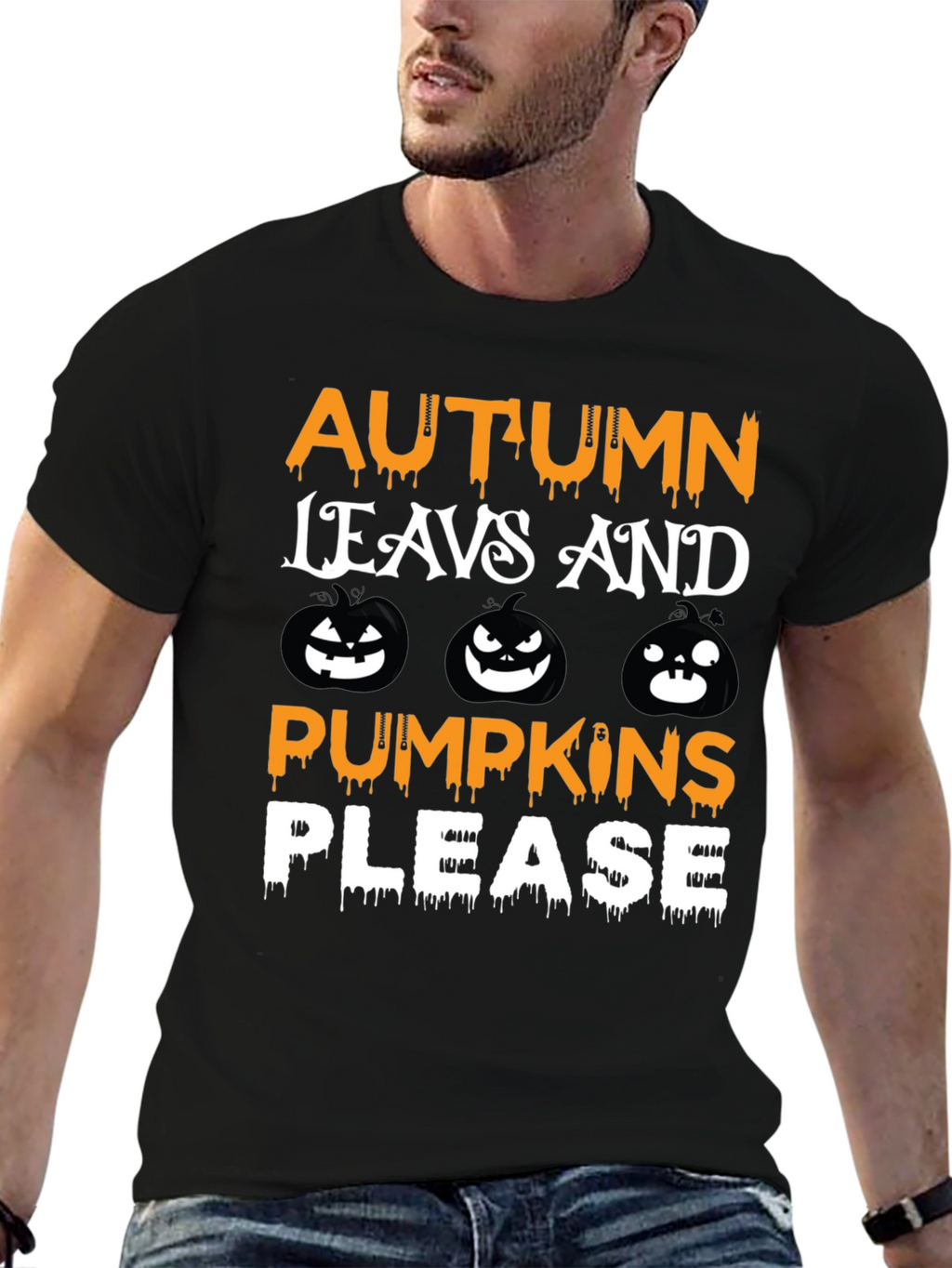 Autumn Leaves & Pumpkins Graphic Tee