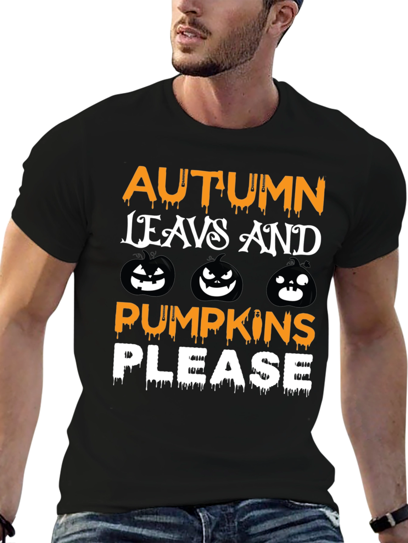 Autumn Leaves & Pumpkins Graphic Tee