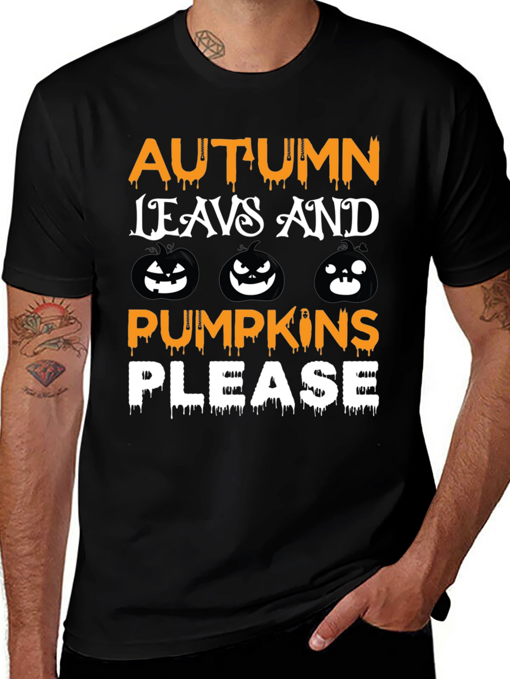 Autumn Leaves & Pumpkins Graphic Tee