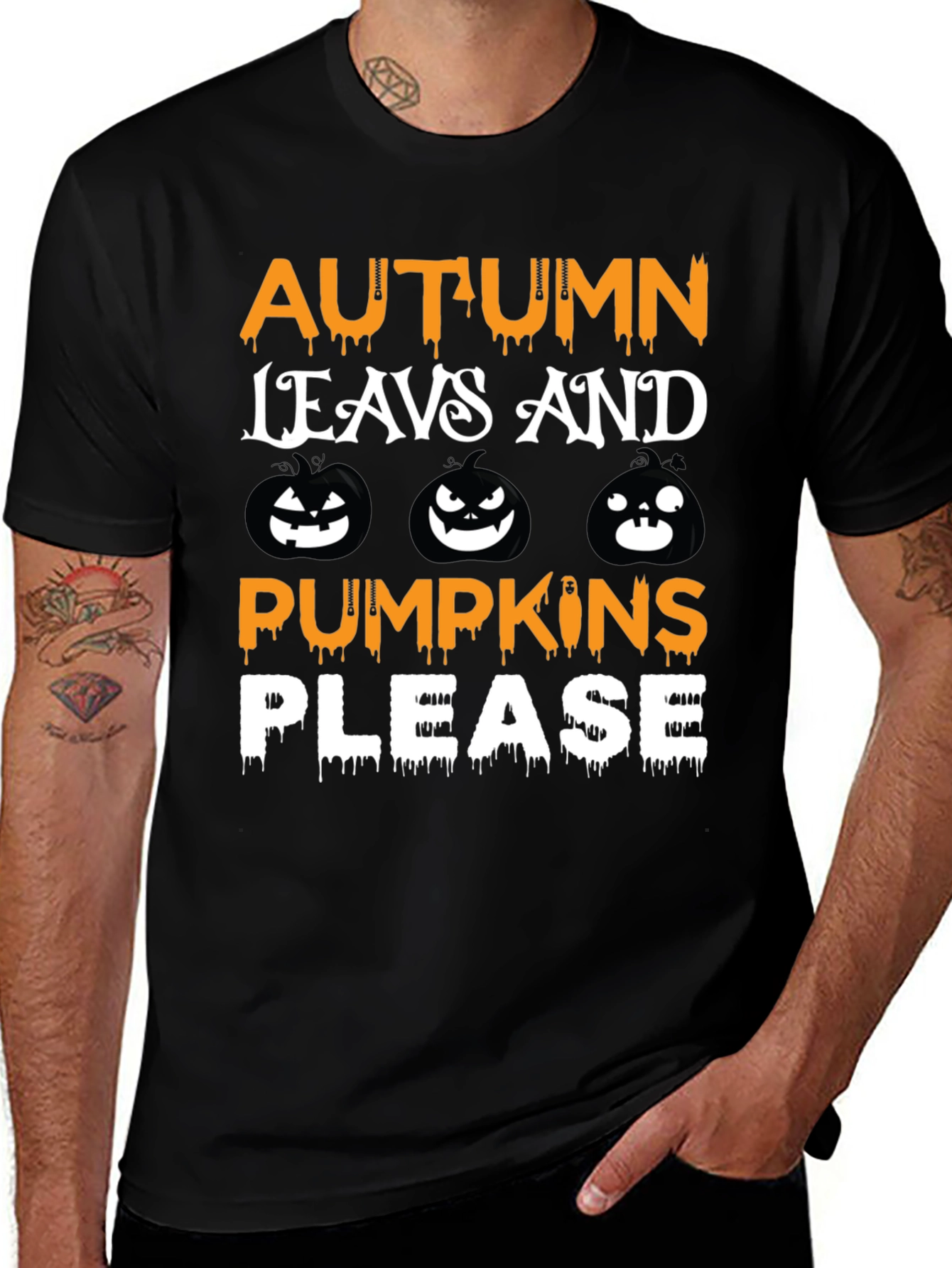 Autumn Leaves & Pumpkins Graphic Tee