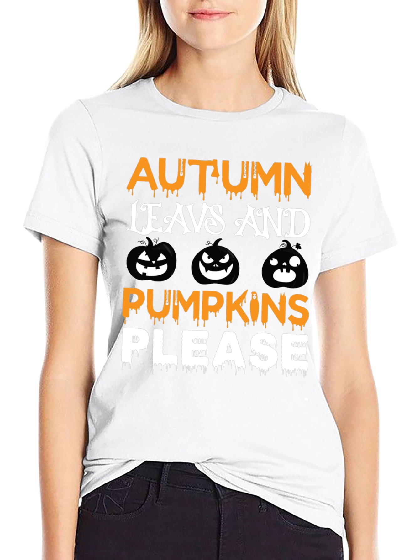 Autumn Leaves & Pumpkins Graphic Tee