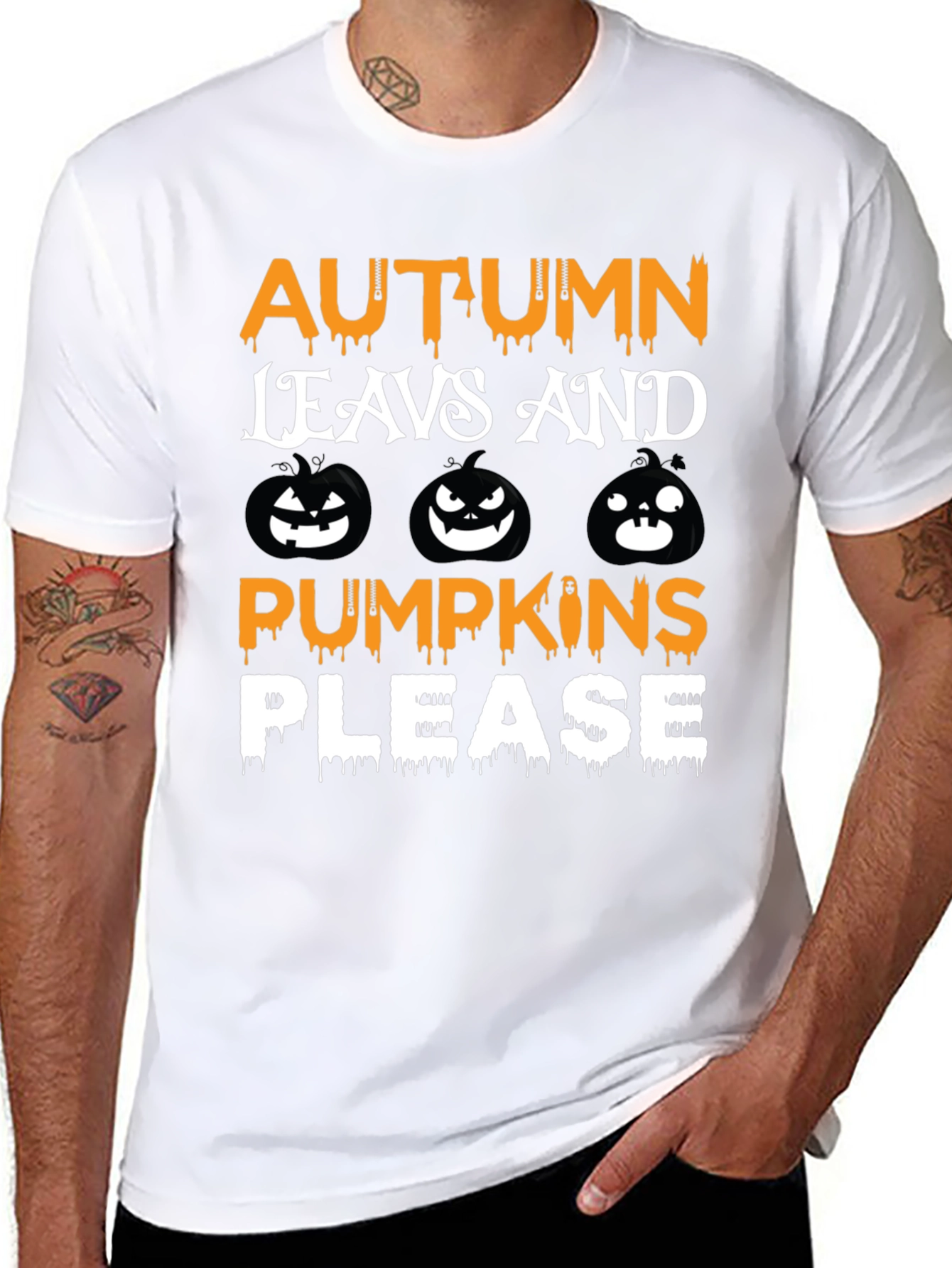 Autumn Leaves & Pumpkins Graphic Tee