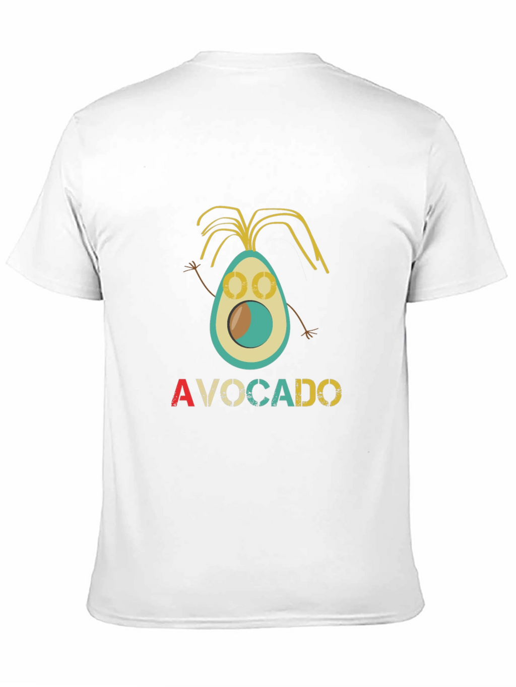 Funny Avocado Cartoon Black T-Shirt
