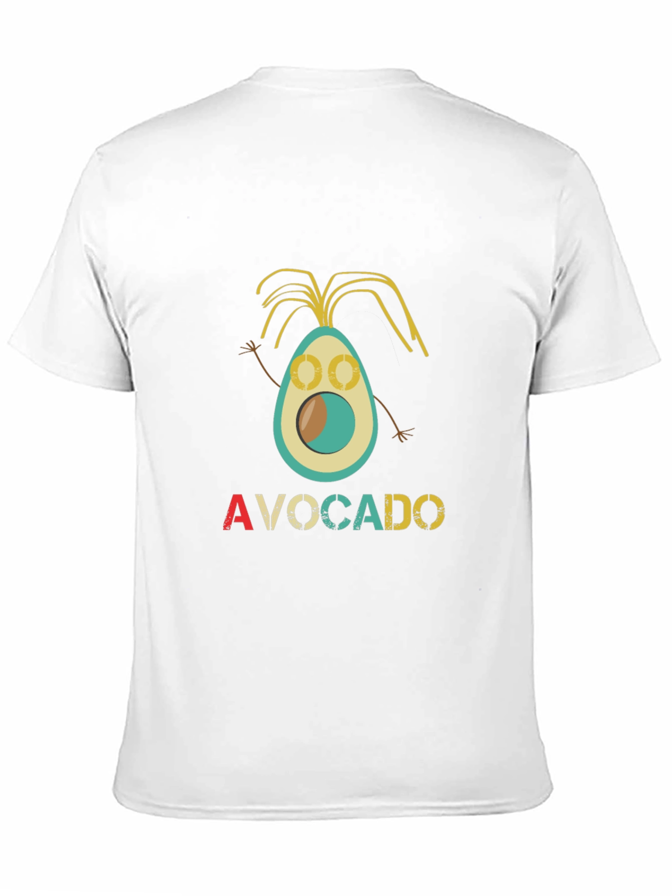 Funny Avocado Cartoon Black T-Shirt