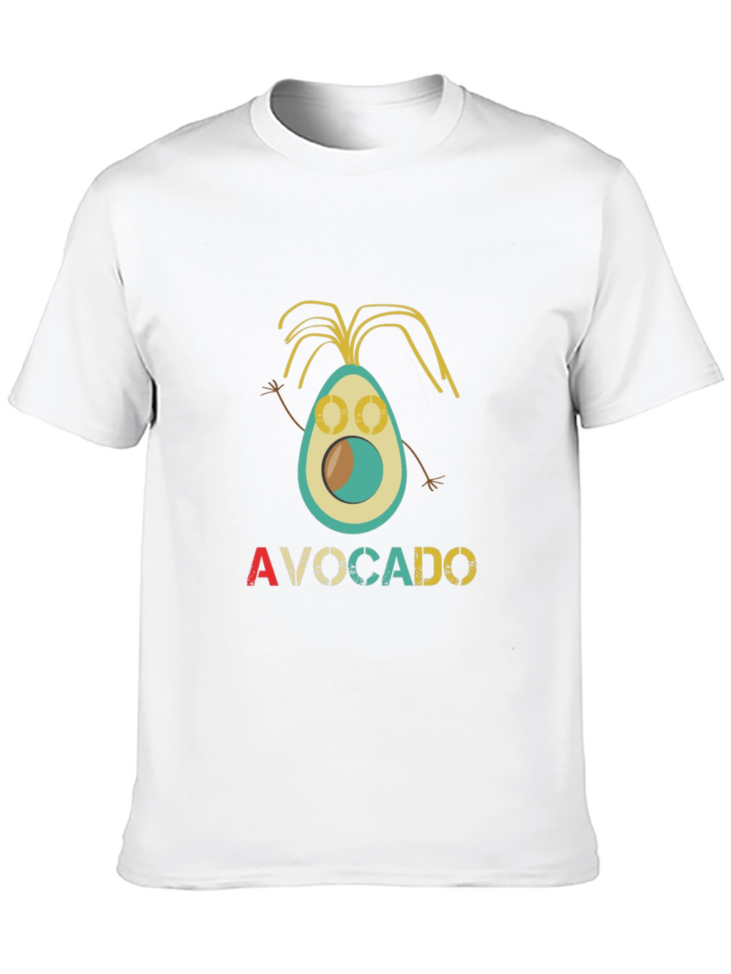 Funny Avocado Cartoon Black T-Shirt