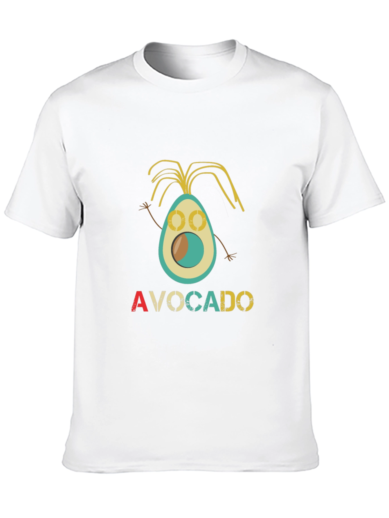 Funny Avocado Cartoon Black T-Shirt
