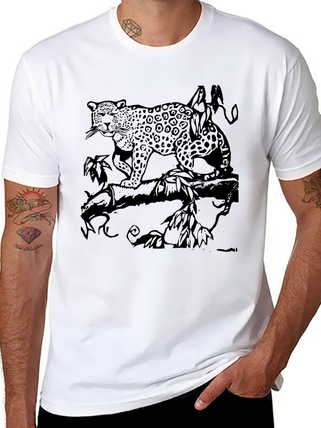 Leopard Graphic T-Shirt - Black