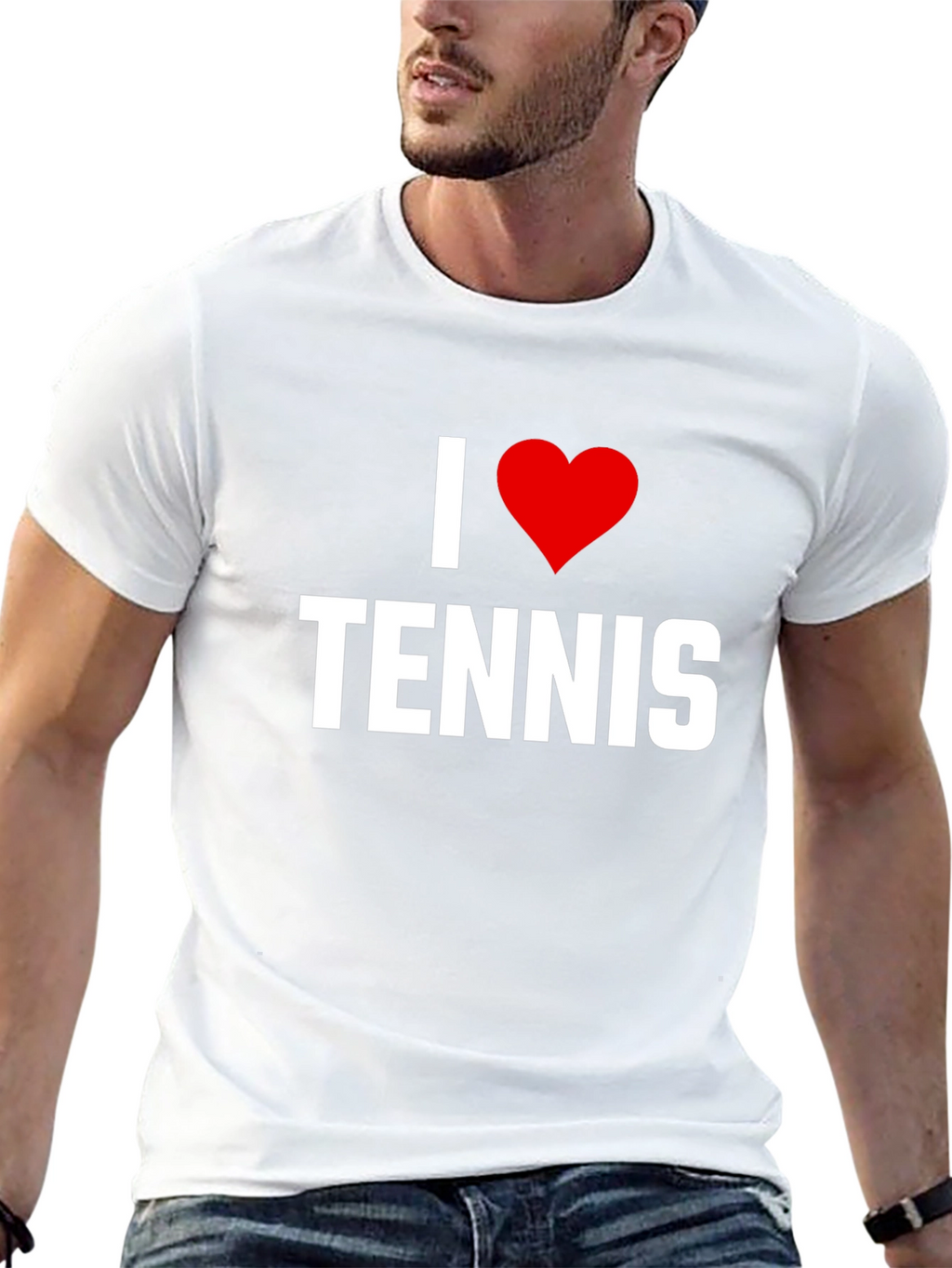 I Heart Tennis Black Graphic Tee