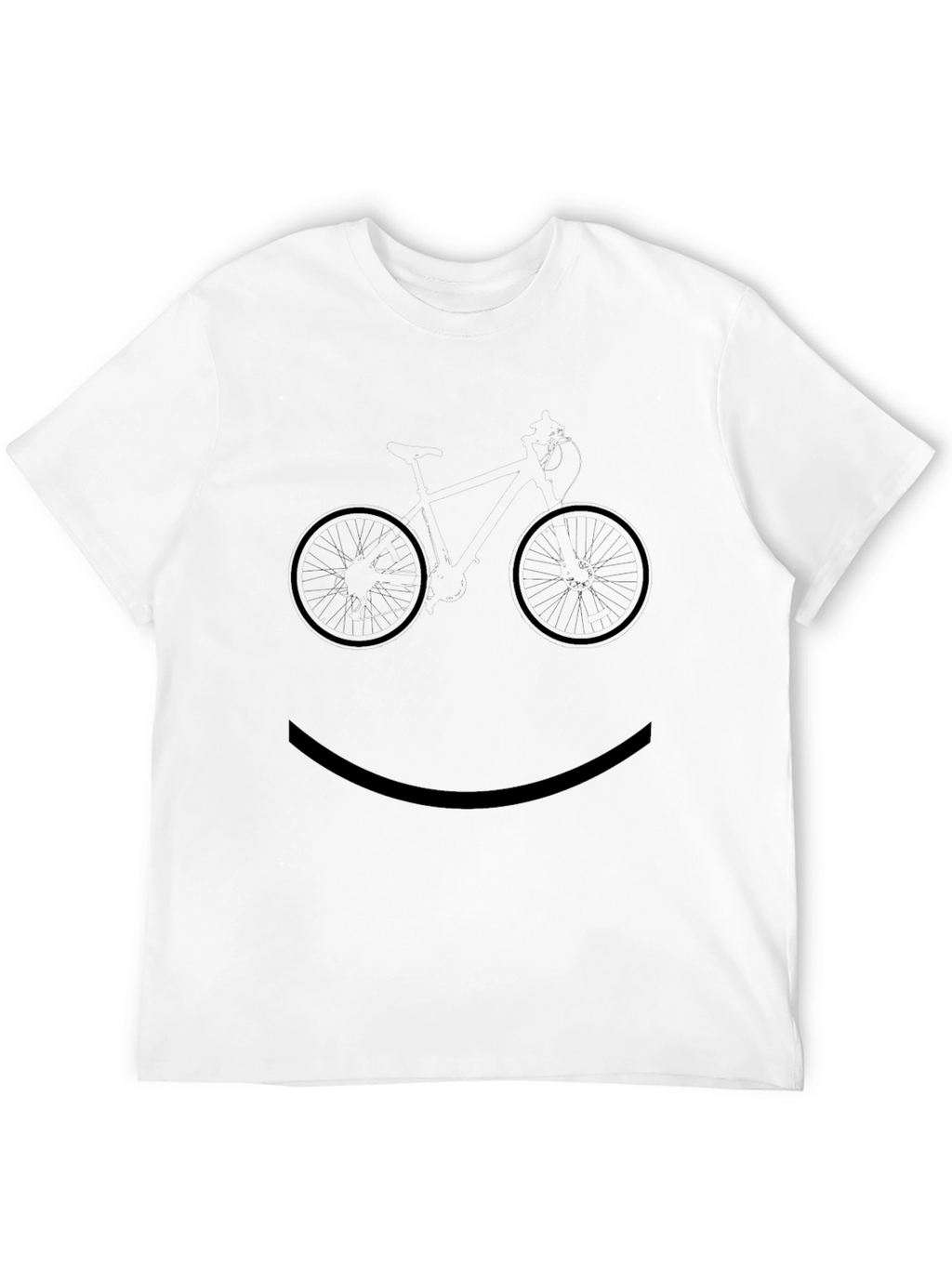Bicycle Smile T-Shirt - Black Graphic Tee