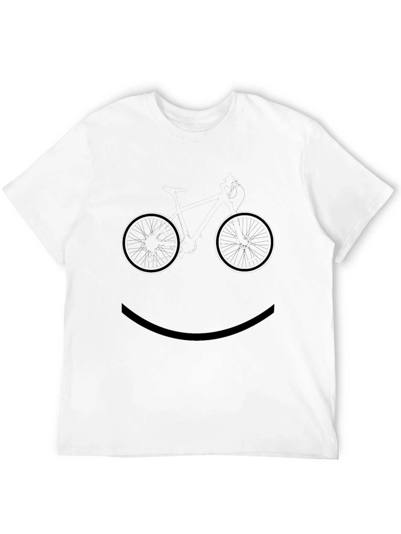 Bicycle Smile T-Shirt - Black Graphic Tee