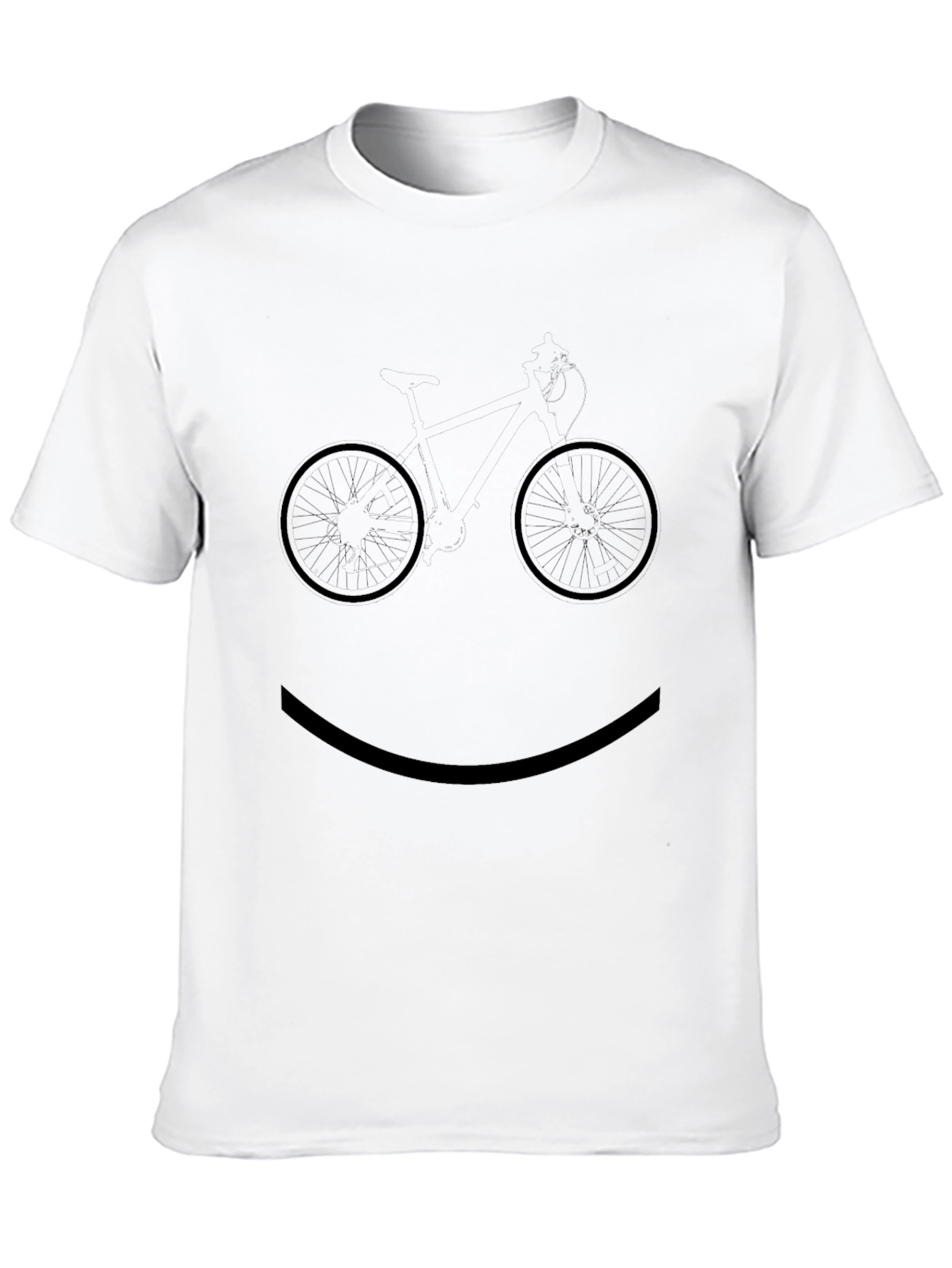 Bicycle Smile T-Shirt - Black Graphic Tee