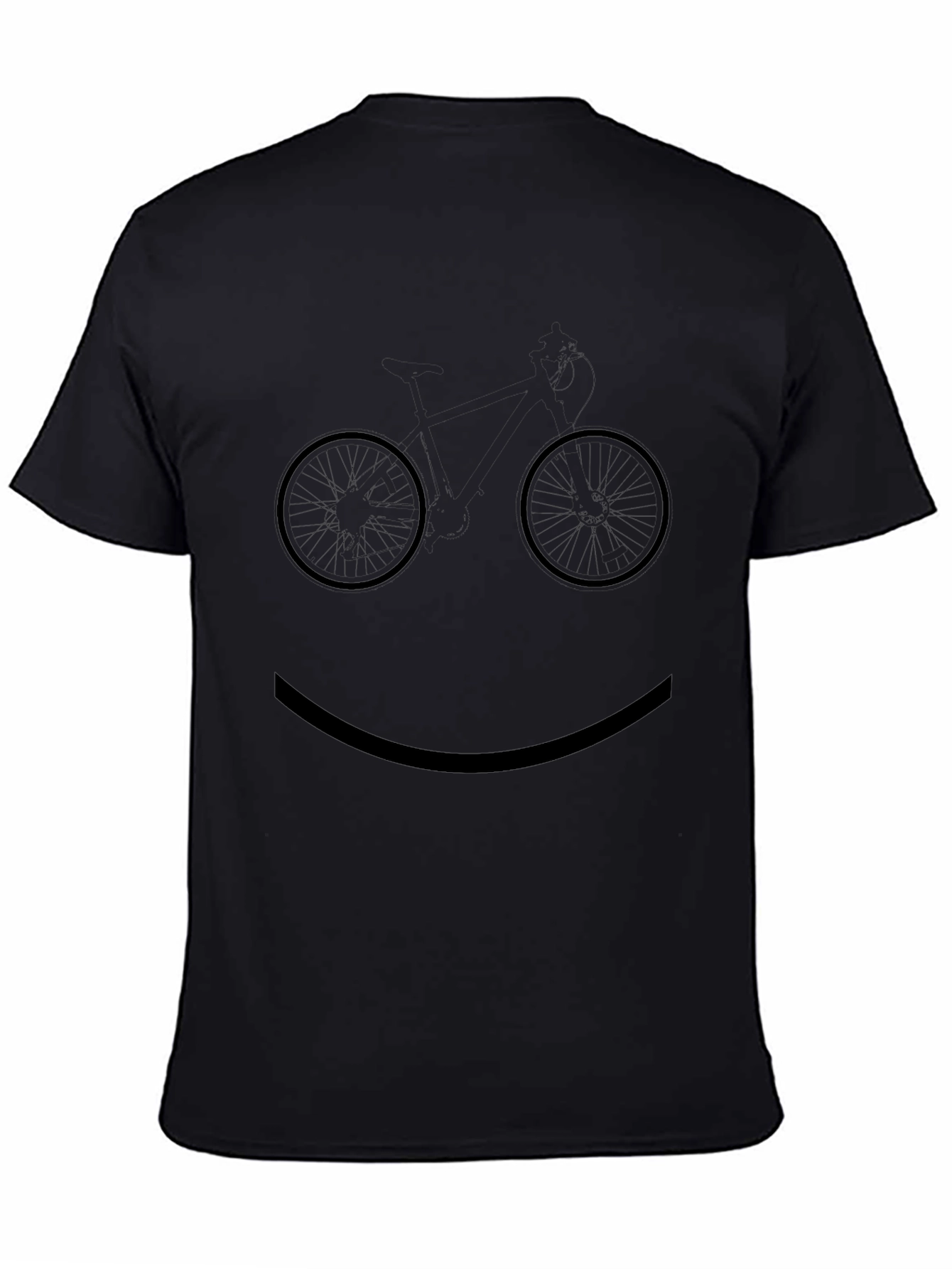 Bicycle Smile T-Shirt - Black Graphic Tee