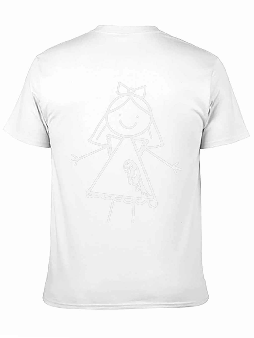 Whimsical Girls Drawing T-Shirt - Black Cotton Tee