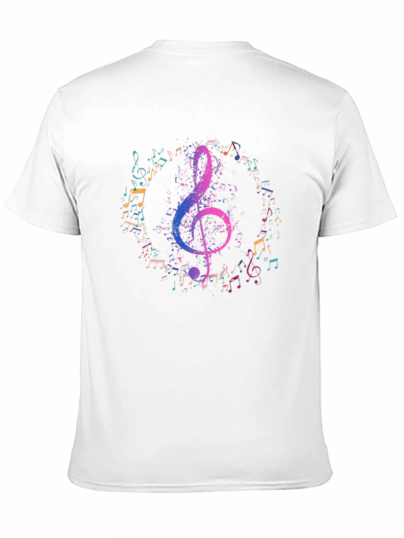 Music Notes Graphic Tee - Black Cotton T-Shirt