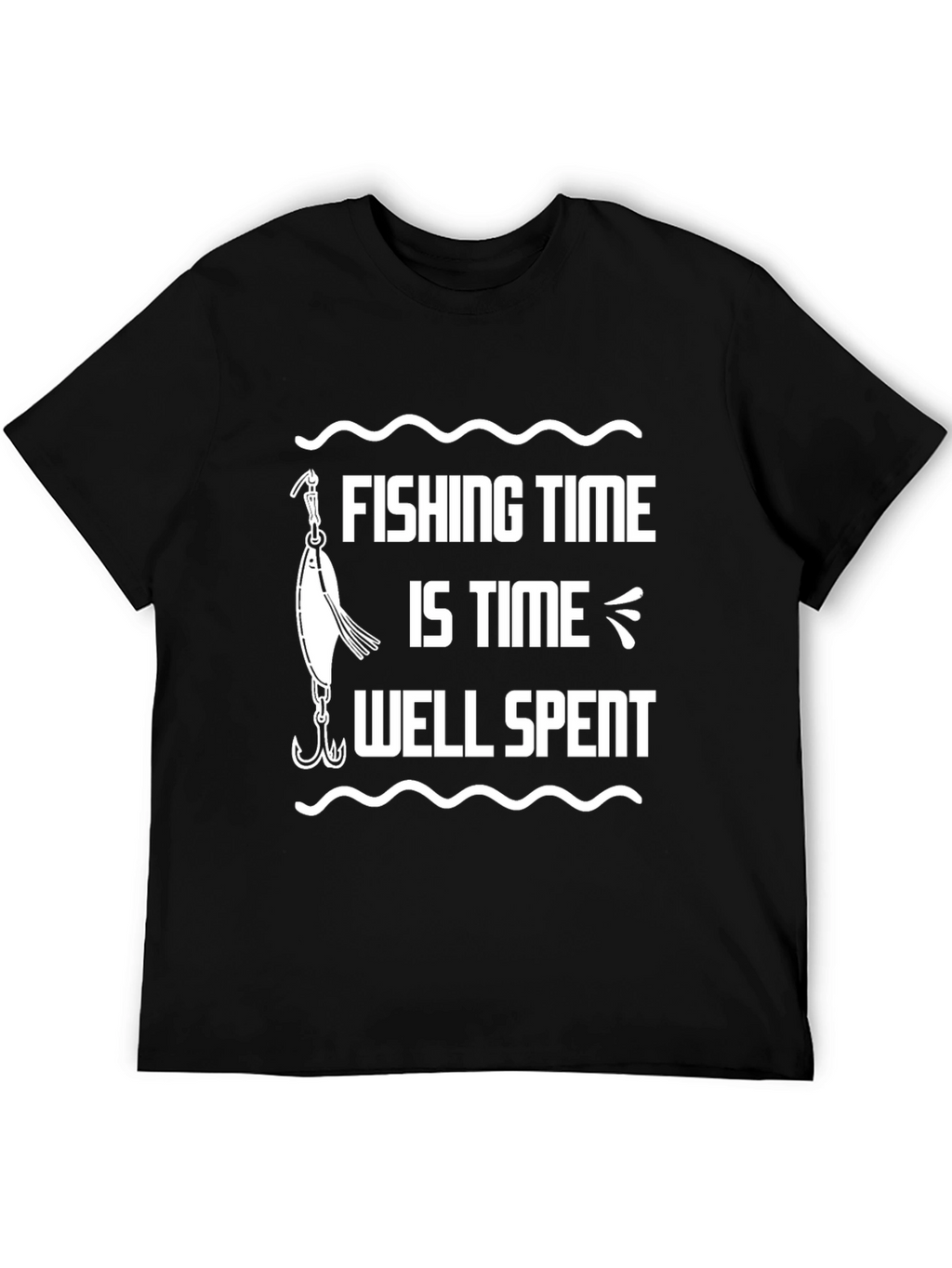 Fishing Time Well Spent Black T-Shirt